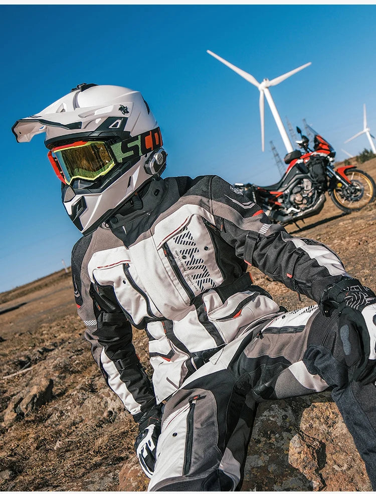 Traje Moto DUHAN Impermeable - Chaqueta Invierno Motocross Hombre 4 Estaciones