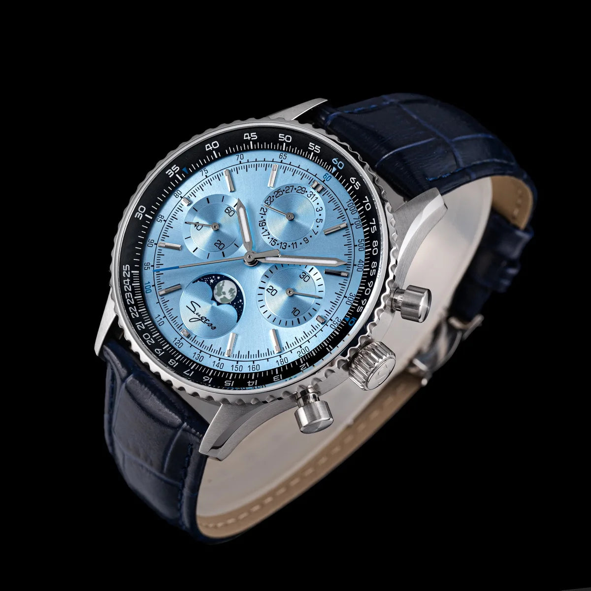 Reloj Sugess Cronógrafo Mecánico Moonphase Pilot - Movimiento ST1908 Tianjin