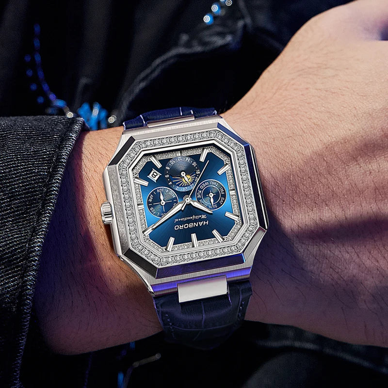 Reloj Mecánico Automático HANBORO Cuadrado Hombre - Multifuncional Lujo Tendencia