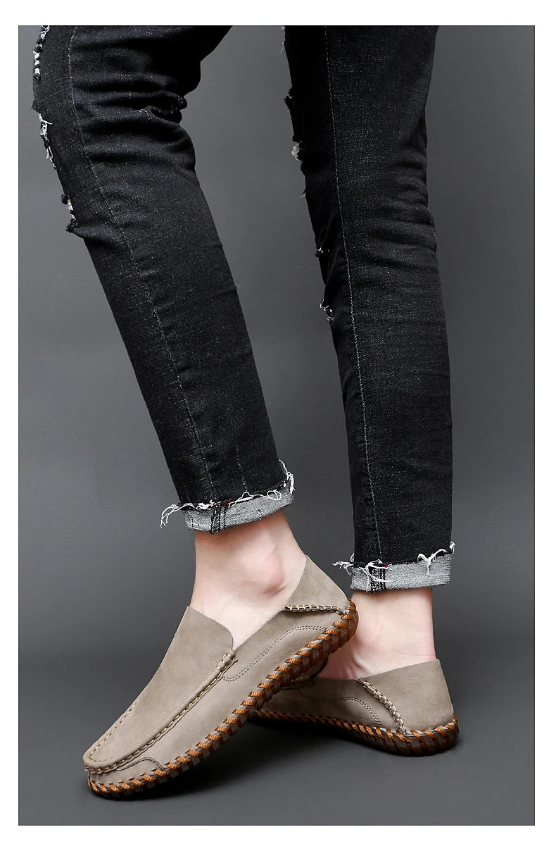 Zapatos de Cuero Genuino para Hombre - Mocasines Transpirables de Conducción