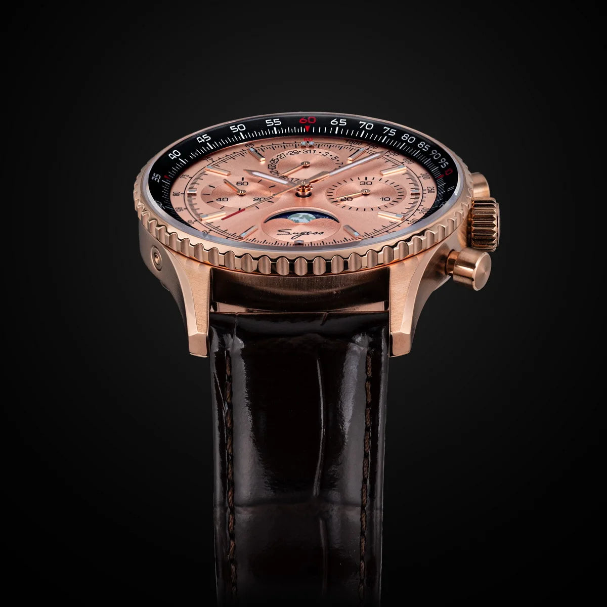 Reloj Sugess Cronógrafo Mecánico Moonphase Pilot - Movimiento ST1908 Tianjin