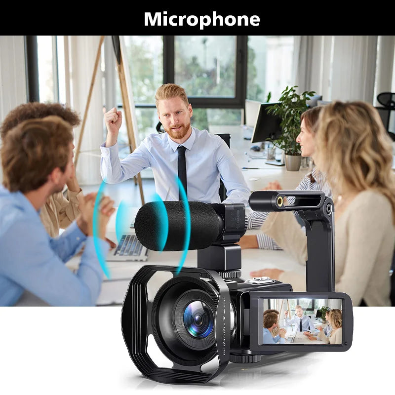 8K Videokamera 48MP mit 18x Zoom - HD Camcorder mit WIFI & 3" Touchscreen