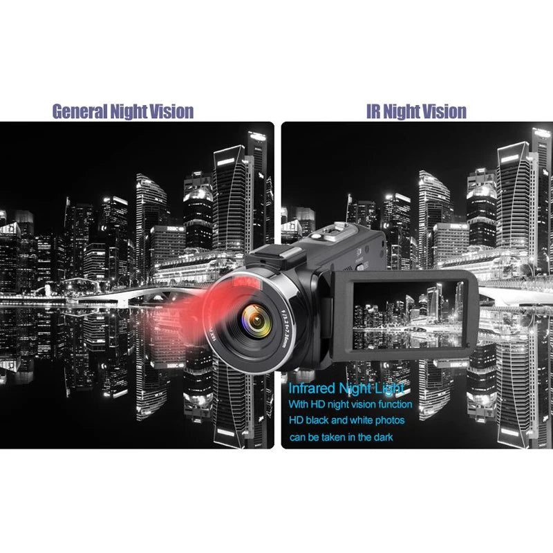 8K Videokamera 48MP mit 18x Zoom - HD Camcorder mit WIFI & 3" Touchscreen