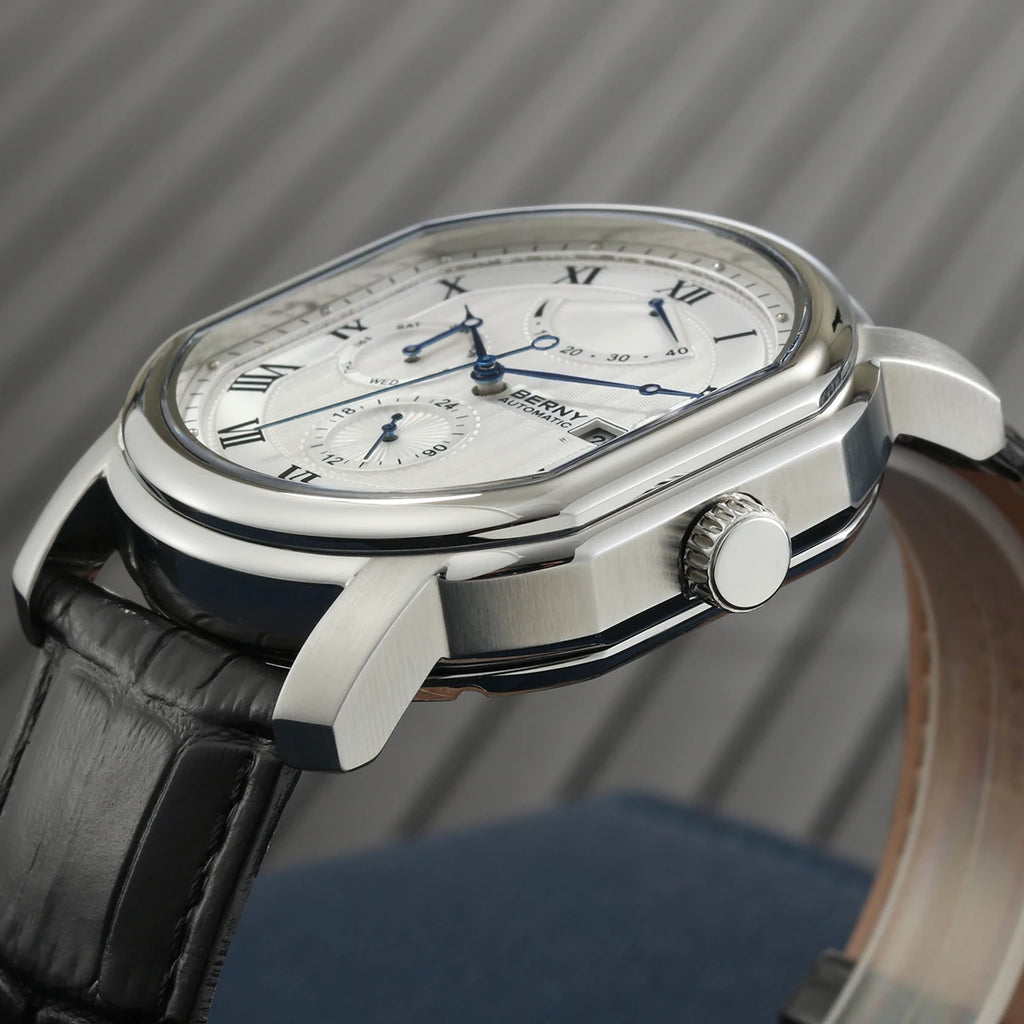 BERNY Reloj Mecánico Automático Hombre Miyota - Zafiro Resistente al Agua