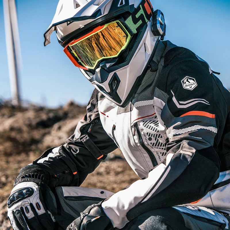 Traje Moto DUHAN Impermeable - Chaqueta Invierno Motocross Hombre 4 Estaciones