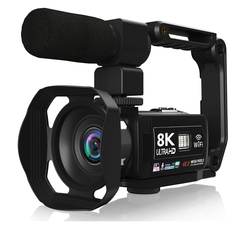 8K Videokamera 48MP mit 18x Zoom - HD Camcorder mit WIFI & 3" Touchscreen