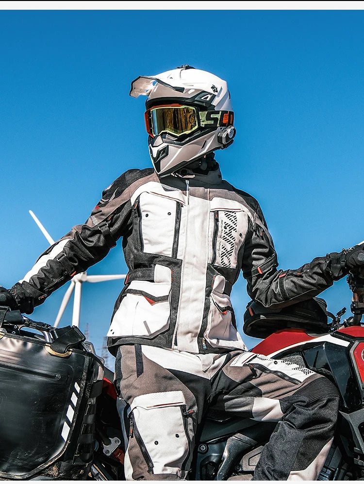 Traje Moto DUHAN Impermeable - Chaqueta Invierno Motocross Hombre 4 Estaciones