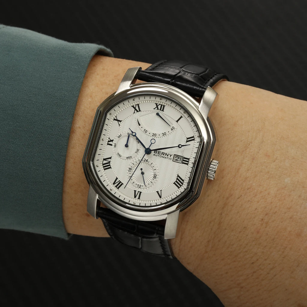 BERNY Reloj Mecánico Automático Hombre Miyota - Zafiro Resistente al Agua