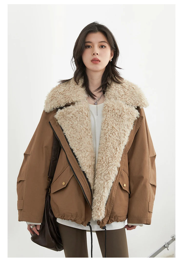 Chaqueta Motera Mujer Algodón - Abrigo Invierno Cálido Retro Streetwear 2025