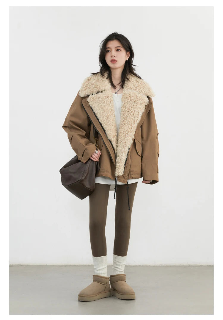 Chaqueta Motera Mujer Algodón - Abrigo Invierno Cálido Retro Streetwear 2025