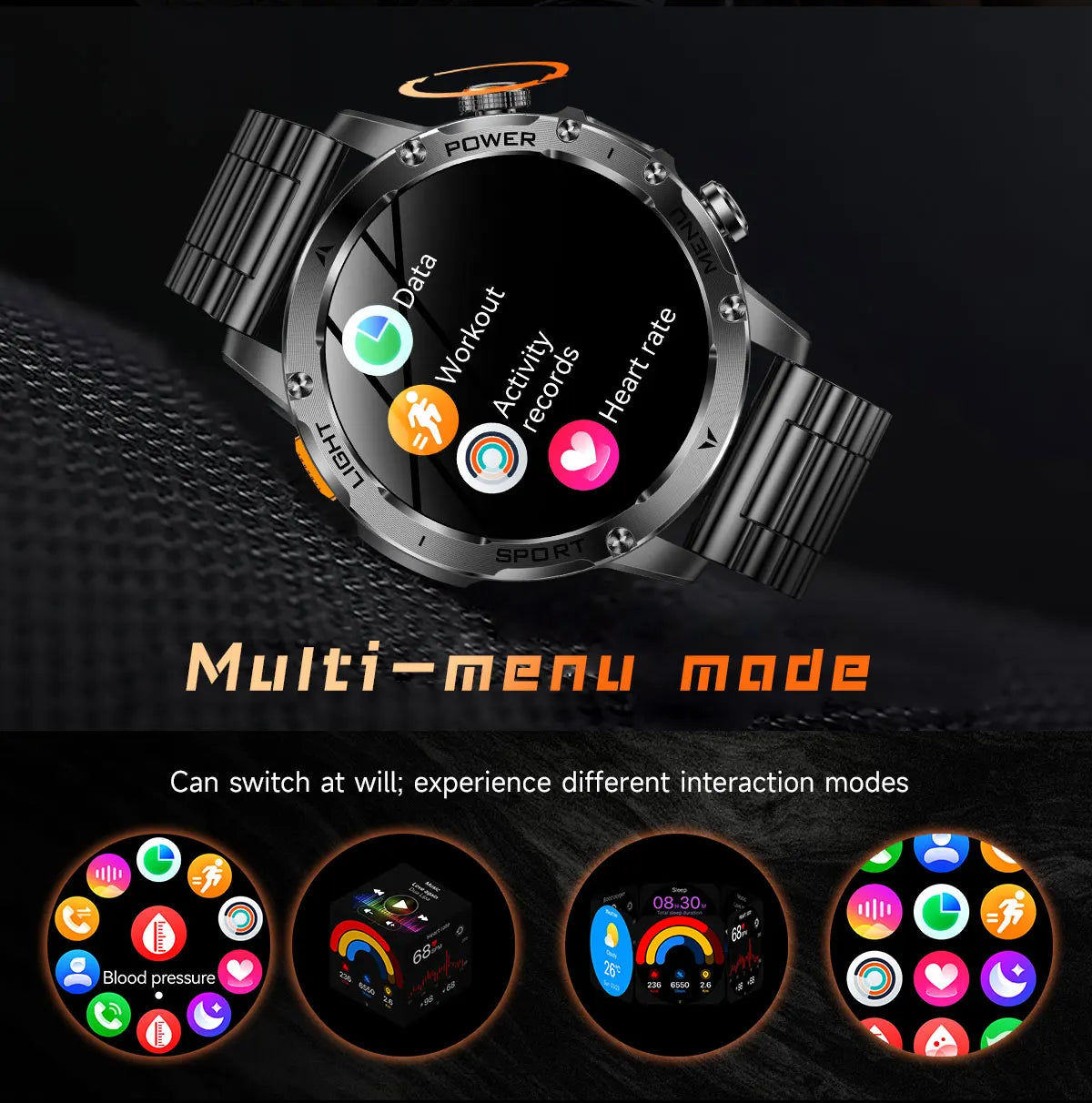 Reloj Smartwatch T-REX3 Deportivo GPS - Batería 1000mAh, 10ATM Impermeable, Linterna, Llamadas BT