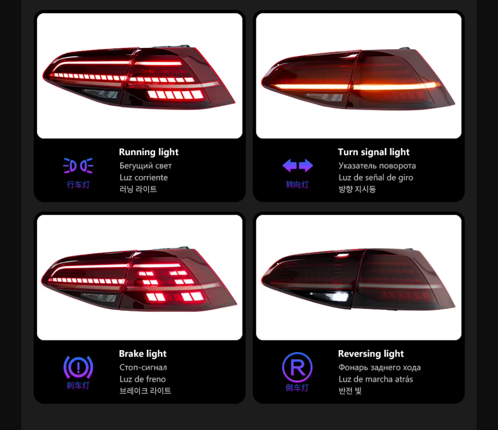 Luces LED Traseras para VW Golf 7 / 7.5 (2013-2020) - Intermitente Dinámico con Animación