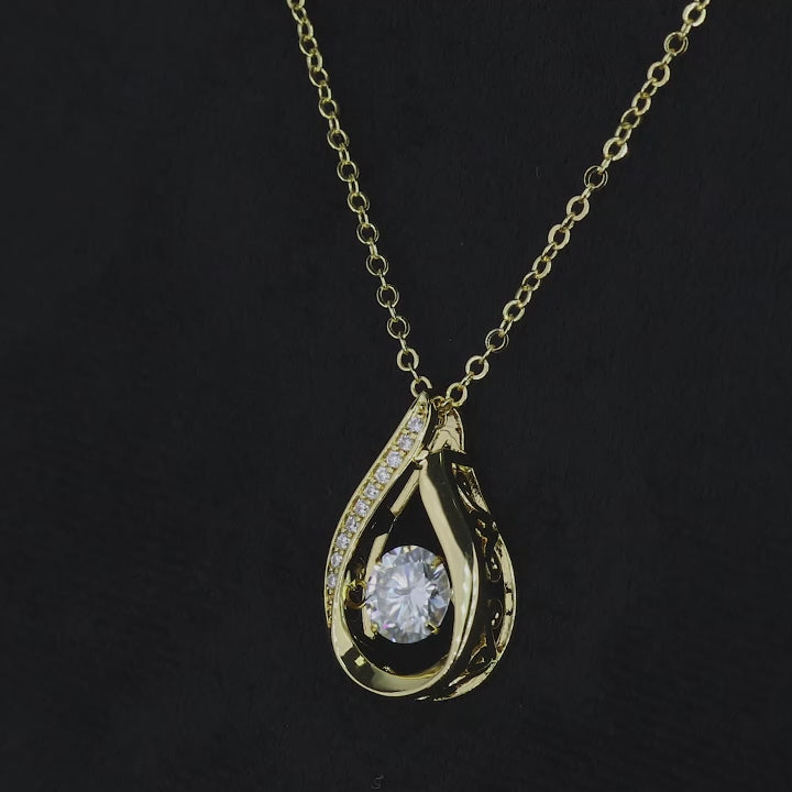 Collar Plata 925 con Moissanita - Elegante Colgante Gota Brillante para Mujer