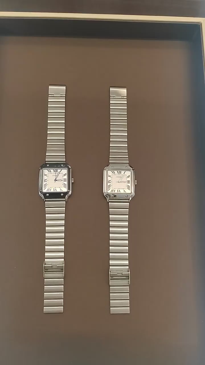 SINOBI Reloj Cuadrado Estilo Santos Premium Cuarzo Acero Inoxidable Hombre