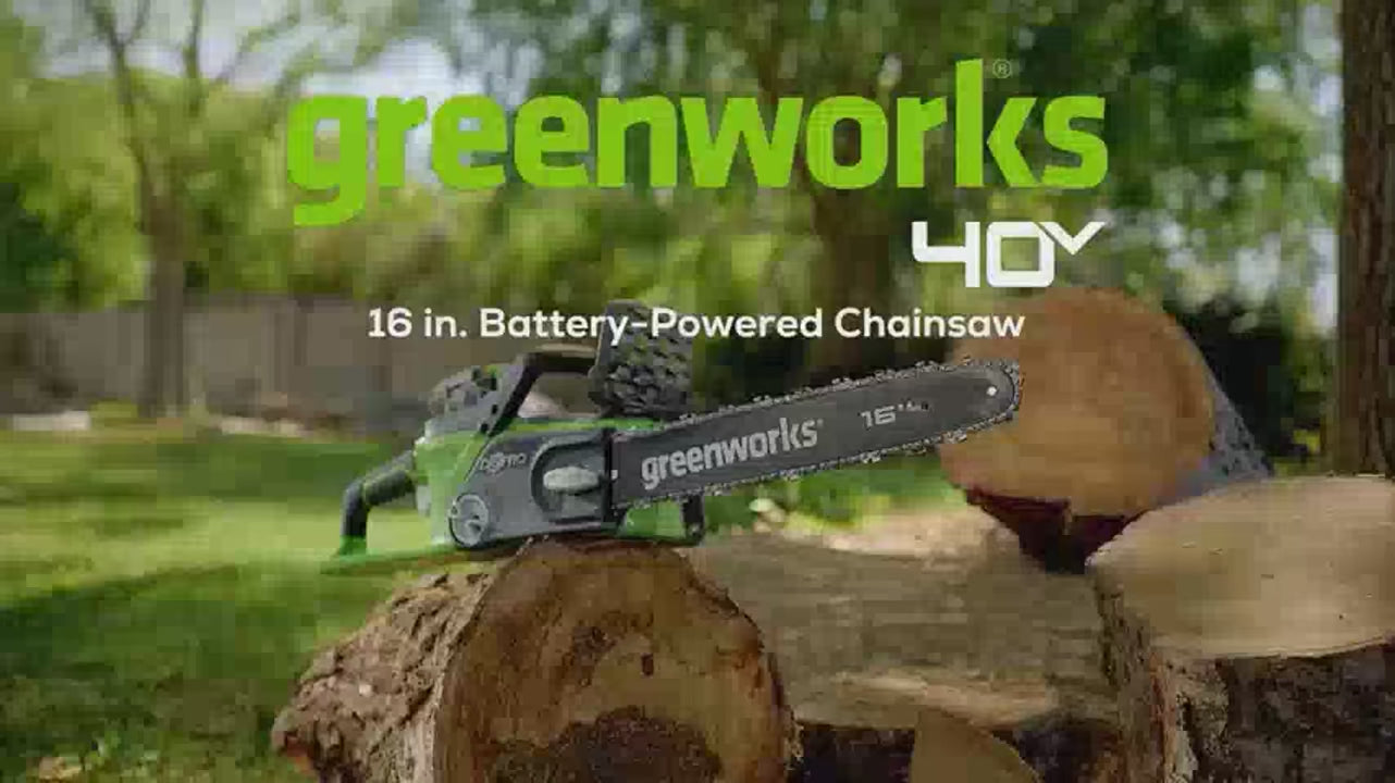 Motosierra Eléctrica Greenworks 40V 16" Profesional - Batería 4Ah Incluida | Motor Brushless
