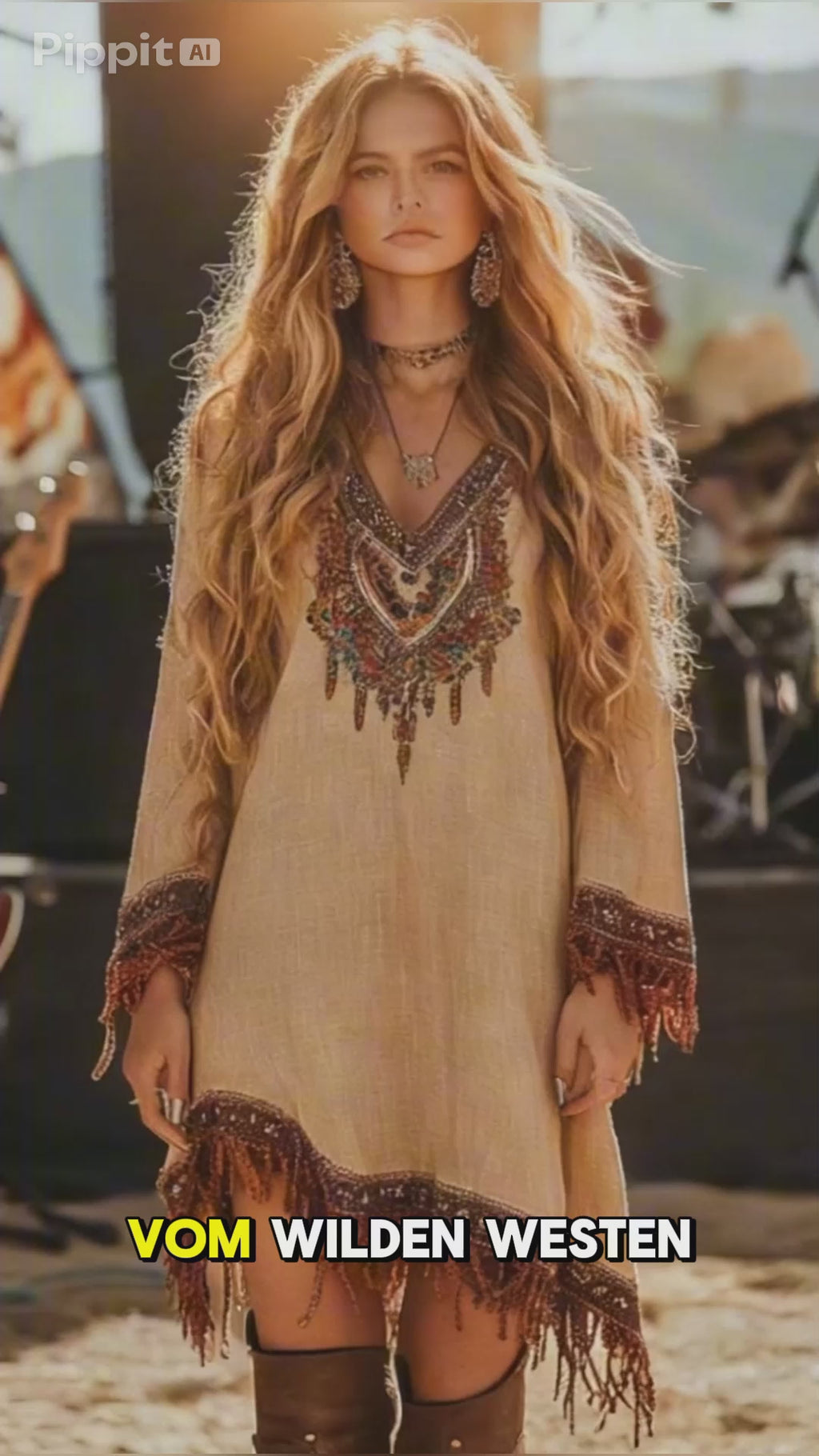 Vestido Bohemio Étnico con Flecos - Vestido Casual Manga Larga Estilo Hippie - Tallas S-XXXL