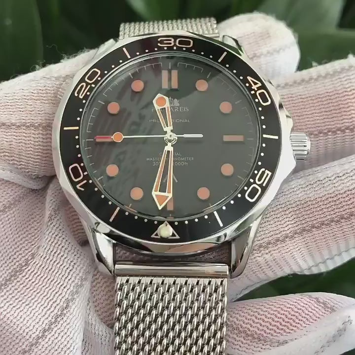 PAULAREIS Reloj Automático Mecánico para Hombre - Acero Inoxidable con Manecillas Luminosas